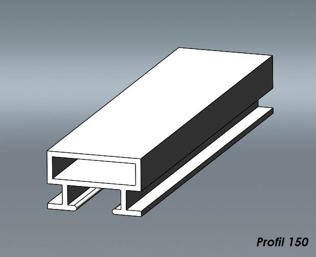 Aluminium-Trägerrahmen-Profil P80 und P150, als Paar mit Gehrungsschnitt